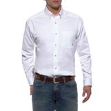 10000503 Men's Ariat Solid Twill White Long Sleeve Shirt